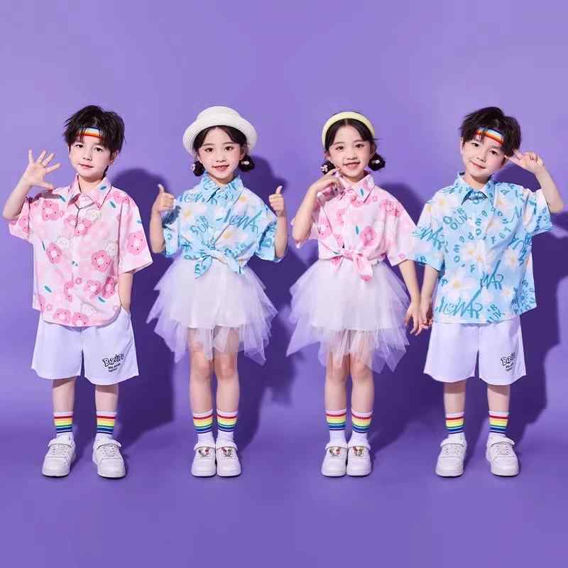 キッズ 夏 子供 チアリーディング 衣装 幼稚園 パフォーマンス イベント ステージ パステルカラー おしゃれ かわいい