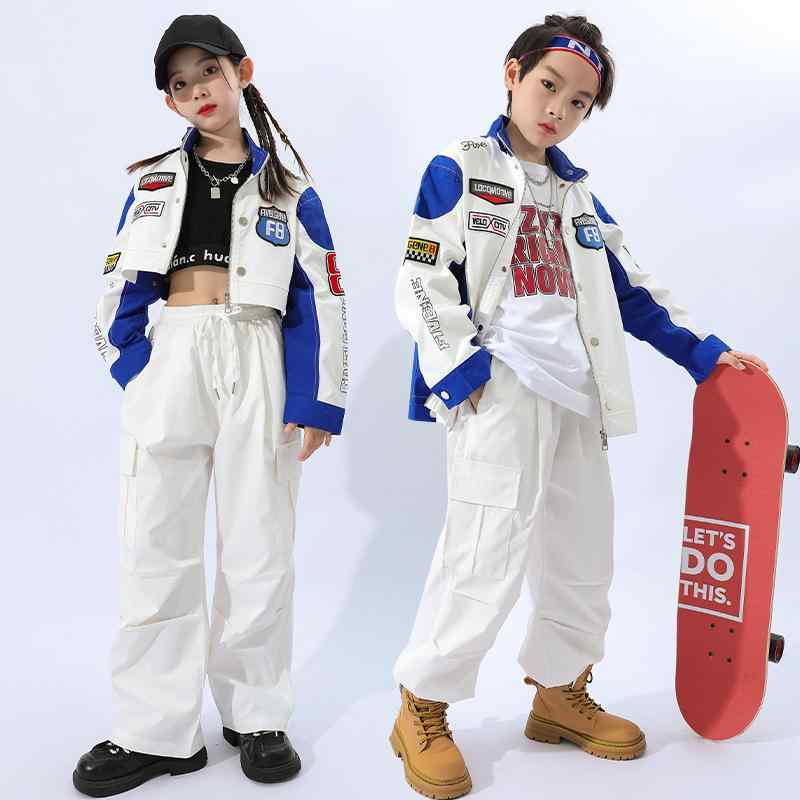 子供 ヒップホップ 服 クール 女の子 ジャズ ダンス バイク セット カジュアル 男の子 ガール パフォーマンス パンツ