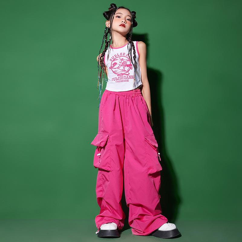 小さめ 女の子 ベスト ジャズ ダンス 衣装 子供 ヒップホップ ストリート パフォーマンス セット キッズ