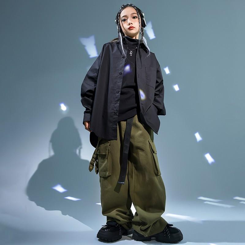 子供 ストリート ダンス 服 ヒップホップ シャツ パンツ セット 男の子 ジャズ カジュアル パフォーマンス インナー
