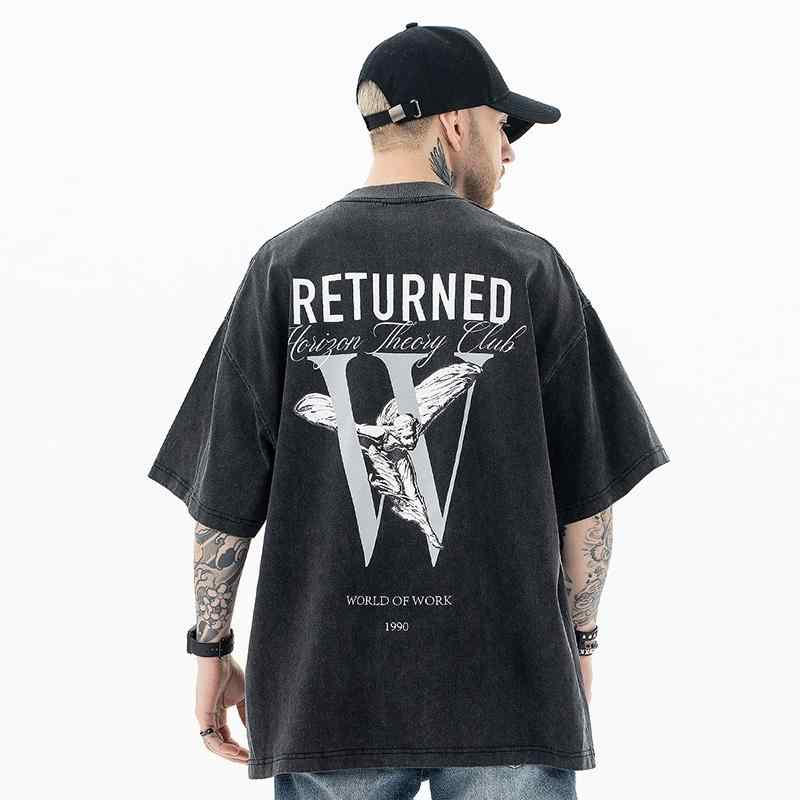 Tシャツ メンズ カジュアル おしゃれ ダメージ加工 ウォッシュ シャツ プリント 半袖 夏 オーバー サイズ 半袖 新