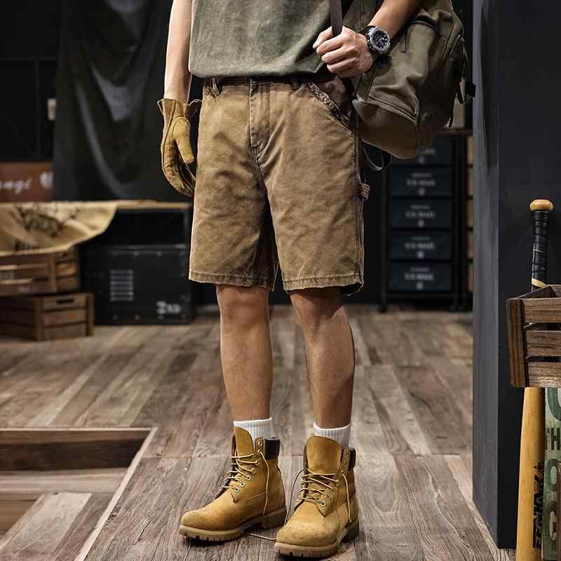 ハーフパンツ メンズ アメリカン レトロ カーゴショーツ 夏 ファッション カジュアル 五分丈 パンツ ロギング パンツ コットン