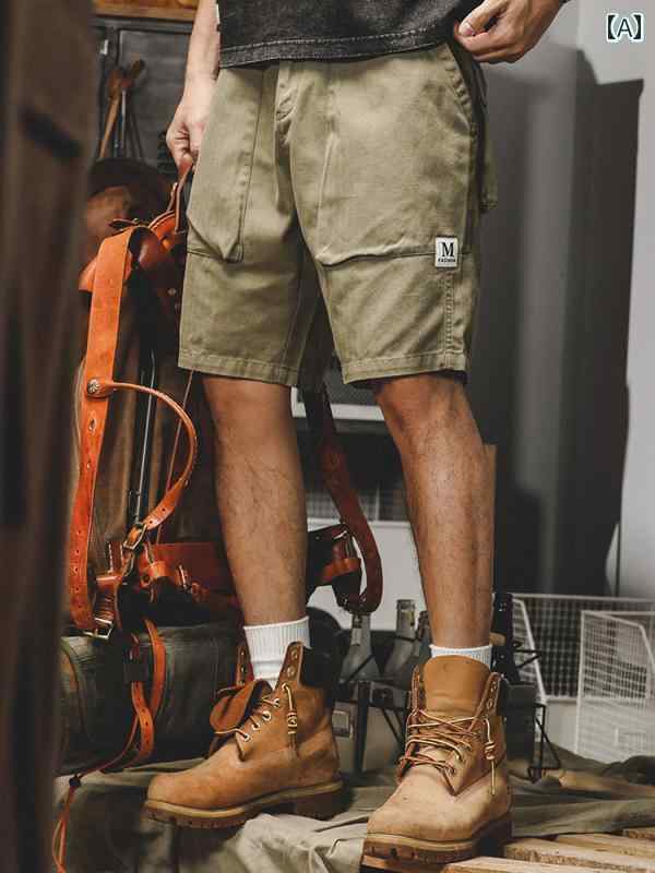 ハーフパンツ 夏 アメリカン メンズ 紳士服 ワーク 作業着 パンツ ショートパンツ クラシック 大きめサイズ ゆったり カジュアル アウトドア｜セキュアデポ