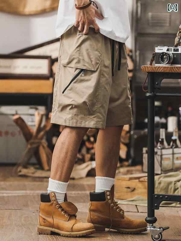 ハーフパンツ メンズ 半ズボン レジャー ビーチ アウトドア パンツ ショートパンツ 夏 カジュアル 薄手 ゆったり アメリカン