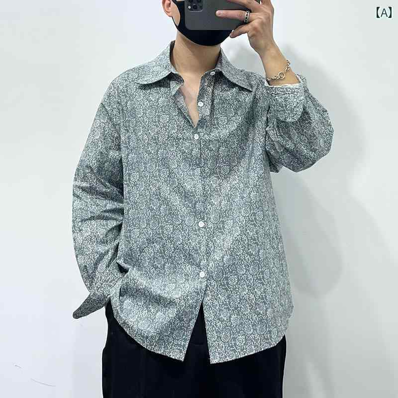 メンズ 流行り物 春夏 刷り上げる レトロ プルオーバー 韓国 分かりやすい 薄っぺら 好いたらしい 長袖 ゆったり その他-メンズファッション