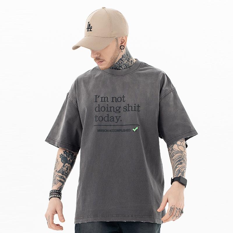 Tシャツ 半袖 夏 ゆったり アメリカン ストリート スケーター メンズ カジュアル おしゃれ パープル シャツ オーバーサイズ ウォッシュド加工 オールド グラデーション レトロ