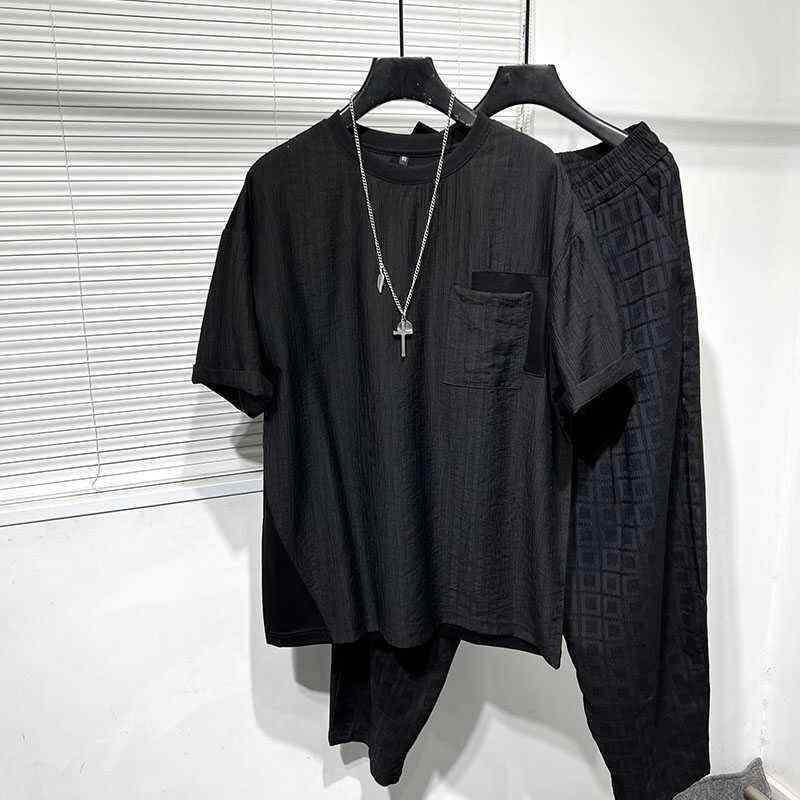 シャツ トップス メンズ おしゃれ ファッション シンプル 夏 薄手 プリーツ ポケット  Tシャツ ノーアイロン ラウンドネック 大きめサイズ