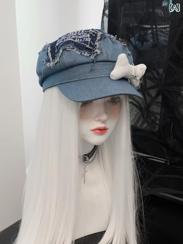 キャスケット帽 パンク ゴス おしゃれ レディース レディース アクセサリー 小物 帽子 ハット 量産型 地雷系 女の子 かわいい 春夏 サブカル