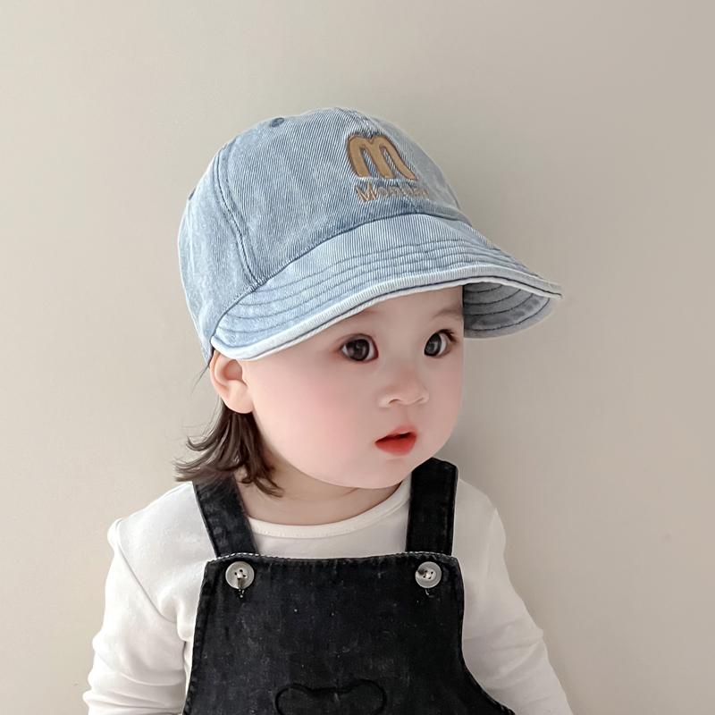 キッズ ベビー 帽子 かわいい ハット 女の子 赤ちゃん 春秋 日焼け防止 デニム サンハット つば広 フィッシャーマンハット 子供 男の子 春 薄手 頭囲4751CM