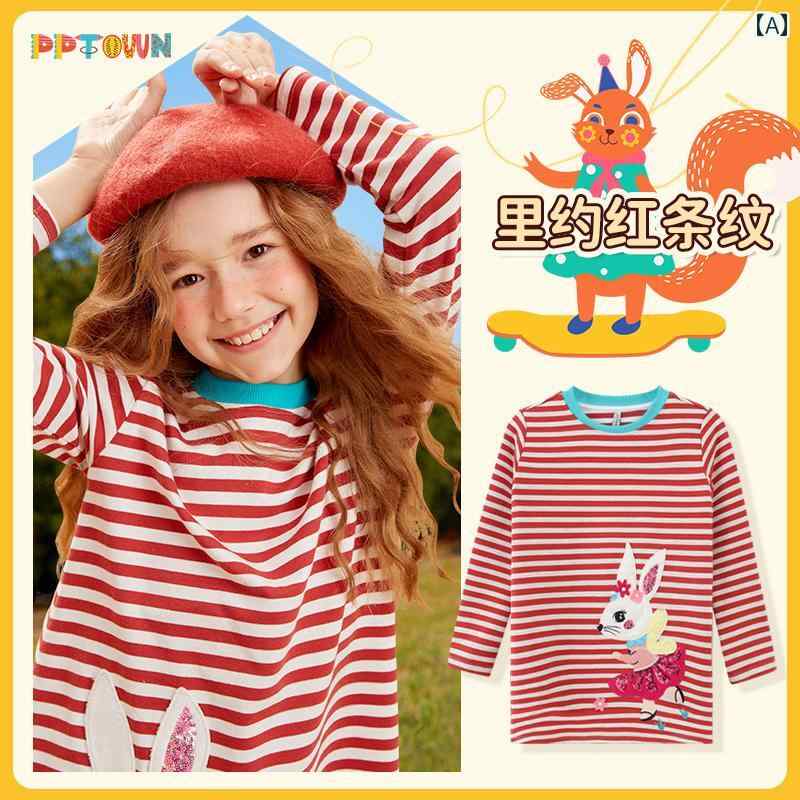 子供服 女の子 Tシャツドレス ワンピース リゾートドレス 春秋 通学 通園 かわいい キュート ラブリー キッズ