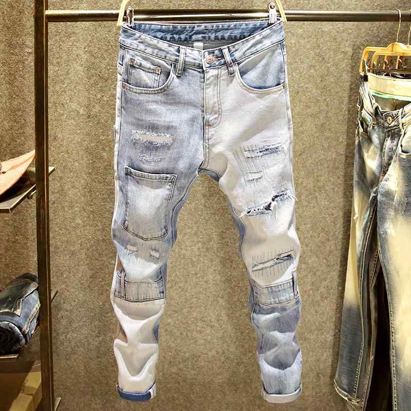 メンズ コットン ストレッチ デニム おしゃれ着 Gパン カジュアル スリムフィット ジーンズ 春 ライトカラー パンツ ストレッチ性 オールシーズン通|セキュアデポ