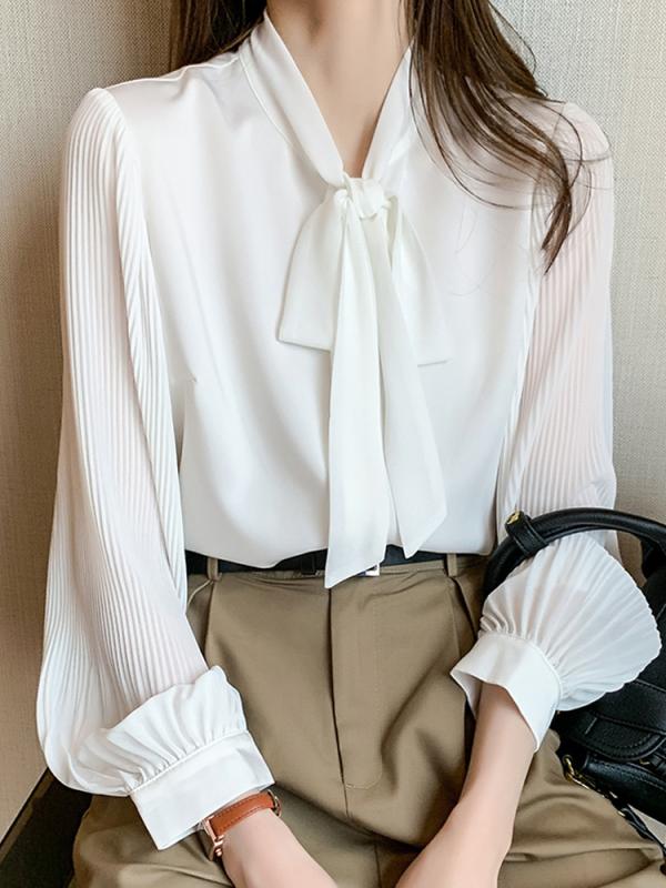シャツ ブラウス レディース トップス おしゃれ ファッション シンプル レディース 春秋 シフォン 長袖 半袖 大きめサイズ Vネック ゆったり 白
