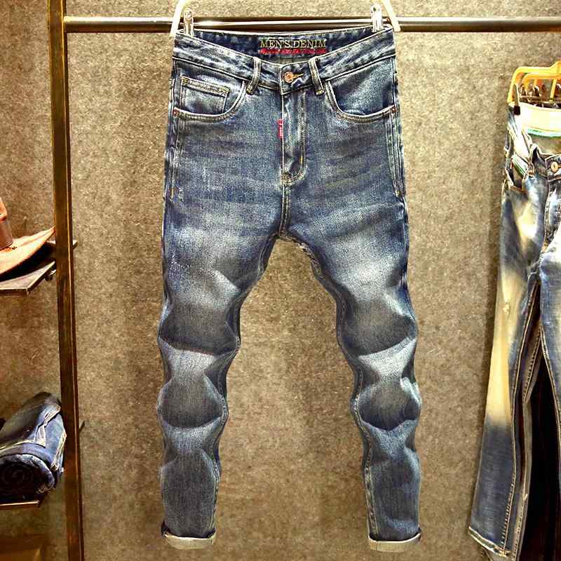 ジーンズ メンズ デニム おしゃれ Gパン カジュアル スリム ジーンズ ストレート ストレッチ パンツ 春 韓国 ウォッシュ 九分丈 パンツ｜セキュアデポ 6,647円