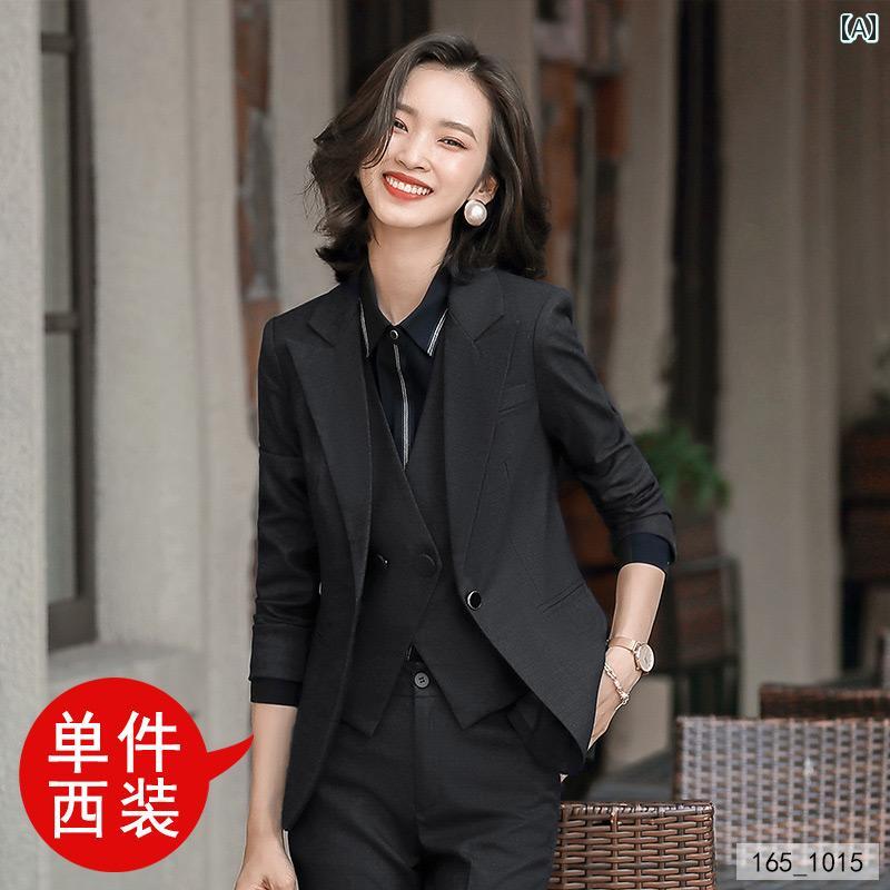 レディース 背広 商行為 心地好い フォーマル 今めかしい 成年者可愛らしい 成人女性服 背広 上衣 限りない ズボン下 スコート 黒プルオーバー 商行為御召しもの 執務室成人女性 烏兎