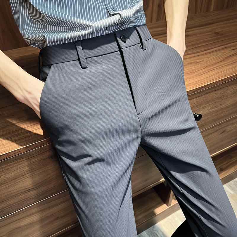 スラックス スーツ パンツ メンズ 紳士服 パンツ 春秋 スリムフィット 9分丈 カジュアル ズボン
