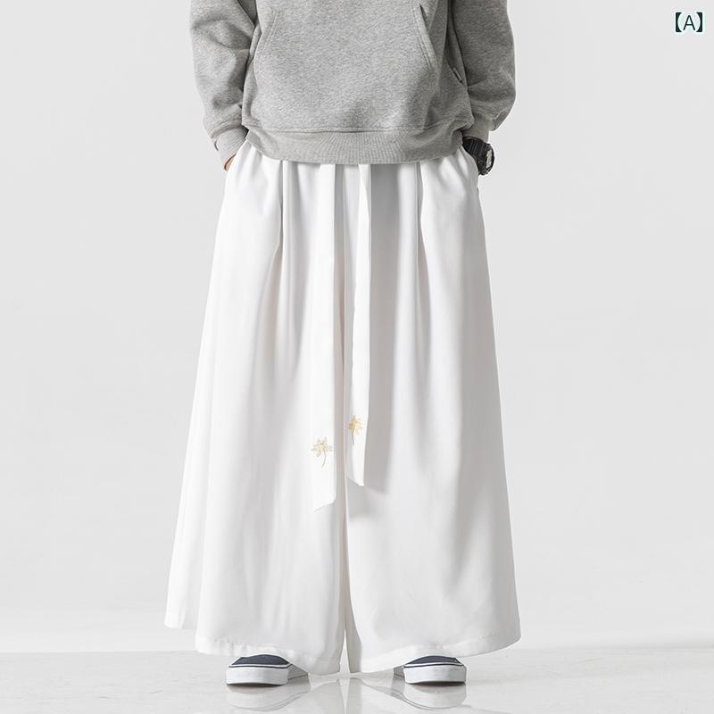 メンズ チャイナテイスト ワイドパンツ 中国 服 ファッション カジュアル 普段着 レトロ ゆったり 快適 メンズ 大きめサイズ 春夏|セキュアデポ