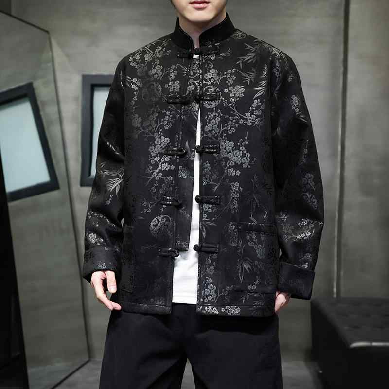 メンズ 中華風 ファッション トップス かっこいい ジャケット カットソー シャツ レトロ チャイナ風 唐装 メンズ 漢服 カジュアル 長袖 春秋