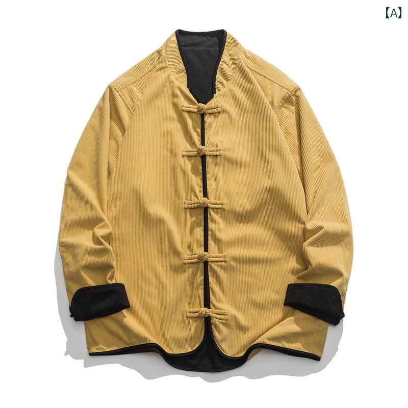 メンズ チャイナテイスト ジャケット リバーシブル 中華服 中国 服 ファッション カジュアル 普段着 レトロ ゆったり メンズ 大きめサイズ 春秋｜セキュアデポ