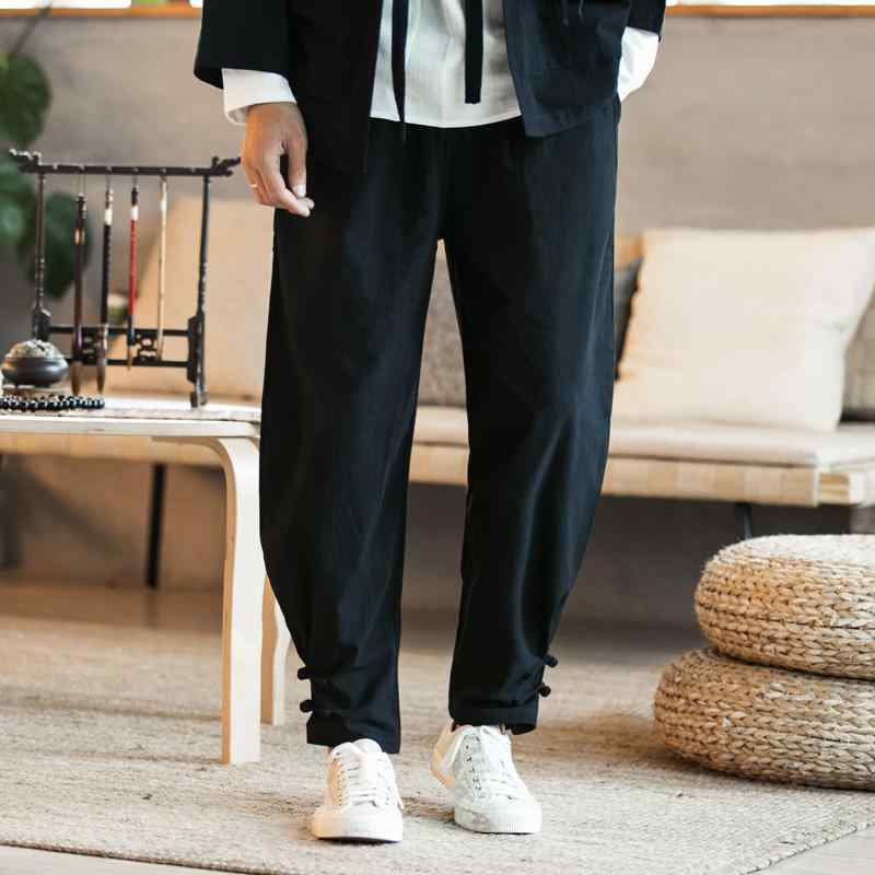 メンズ ファッション パンツ ズボン ボトムス レギンス ロング レトロ ストレート チャイナ風 唐装 メンズ 漢服 カジュアル 春夏