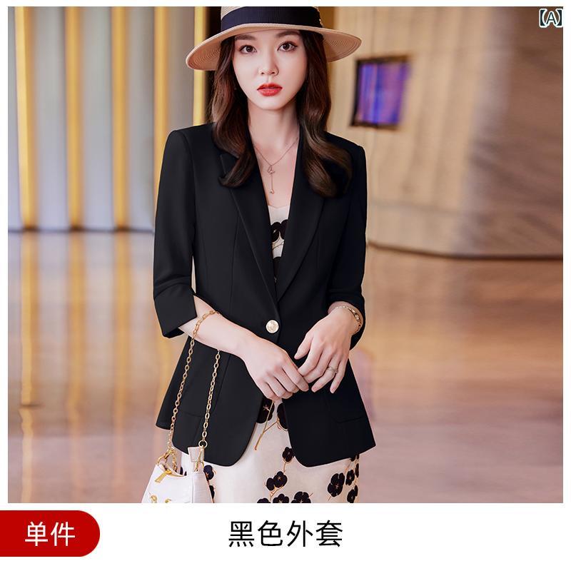 テーラード ジャケット レディース 婦人服 レディース スタイリッシュ 洗練 ジャケット 春夏 薄手 オレンジ イエロー ブラック 黒 華やか シンプル