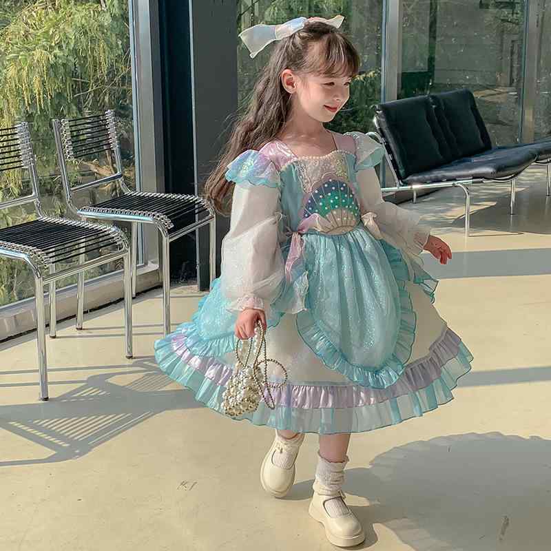 キッズ ゴージャスドレス プリンセス セレモニー バースデー お姫様 ドレス 豪華感 ロリータ フェアリー ドレス 女の子 春 ふわふわ ガーゼ スカート 子供 誕生日ドレス