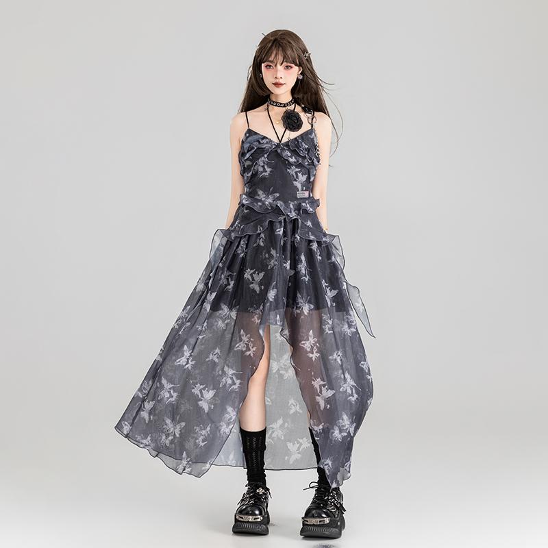 衣装 御召しもの ミニスカート チュール ふんわりスピード競技 花柄 記念日 夏 ローマン的 キュート ガーリー ラブリー レディース
