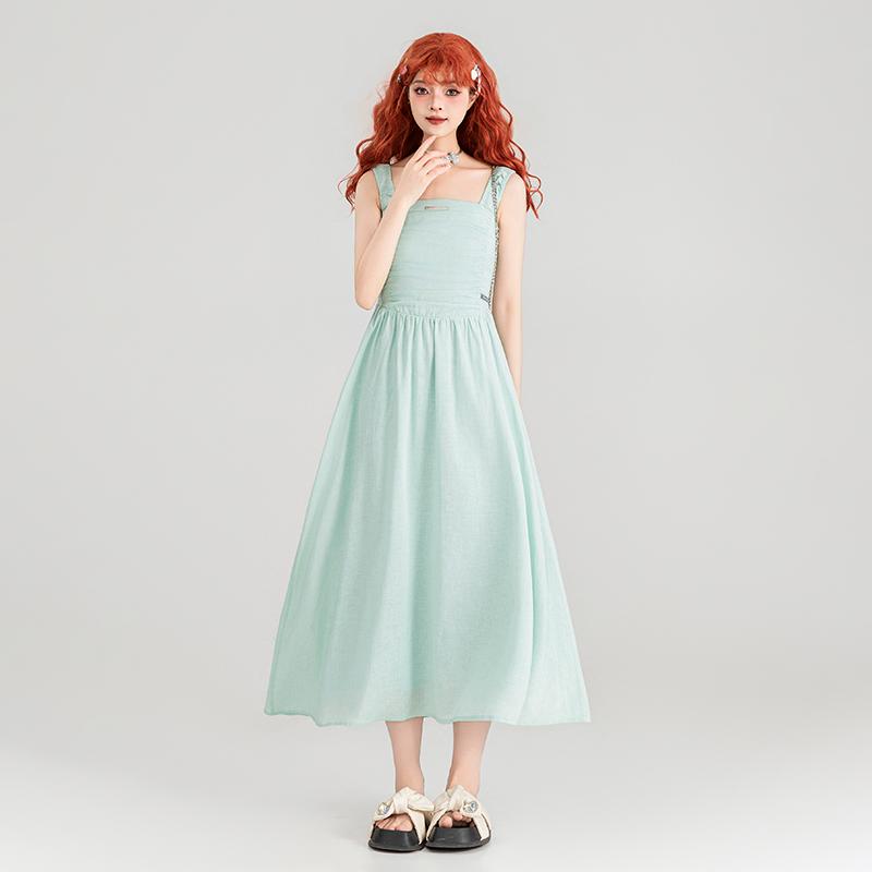 ワンピース ドレス ロングスカート Aラインドレス ホリデー 夏 ロマンティック キュート ガーリー ラブリー レディース