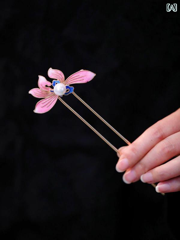 かんざし 大人式 卒業式 振袖 U字型 ヘアピン チャイナ風 豪華感 アクセサリー プレート レディース アンティーク 髪飾り パール お団子 アクセント