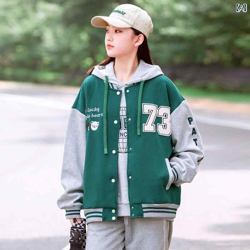 スタジャン 御姉さん ベイスボール 制服 上衣 学習者 トップス 赤ちゃん 年月 中学生 高校生 御姉さん 流行り物 心地よい セットアップ