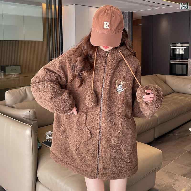 うしろ帯 流行り物 トップス アウター 御召しもの パーカー 森うしろ帯 冬 朦々たる キルティング 羊毛 厚地の外套 可愛らしい うしろ帯 中学生 高校生