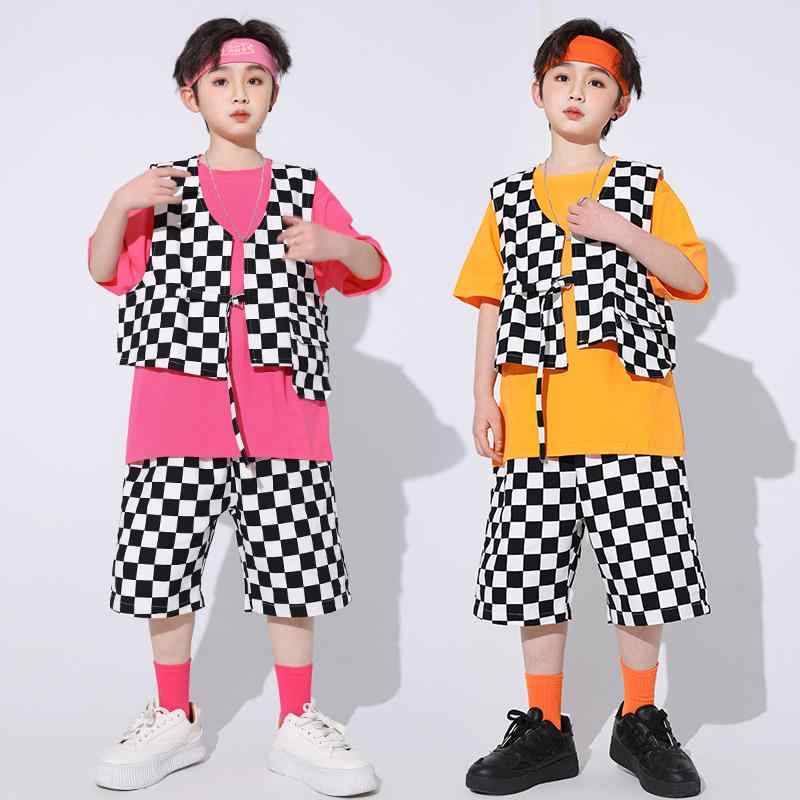 子供服 女の子 男の子 Tシャツ ベスト ショートパンツ コスチューム バンド ダンス ヒップホップ ストリート系 パフォーマンス 衣装 クール かっこいい キッズ