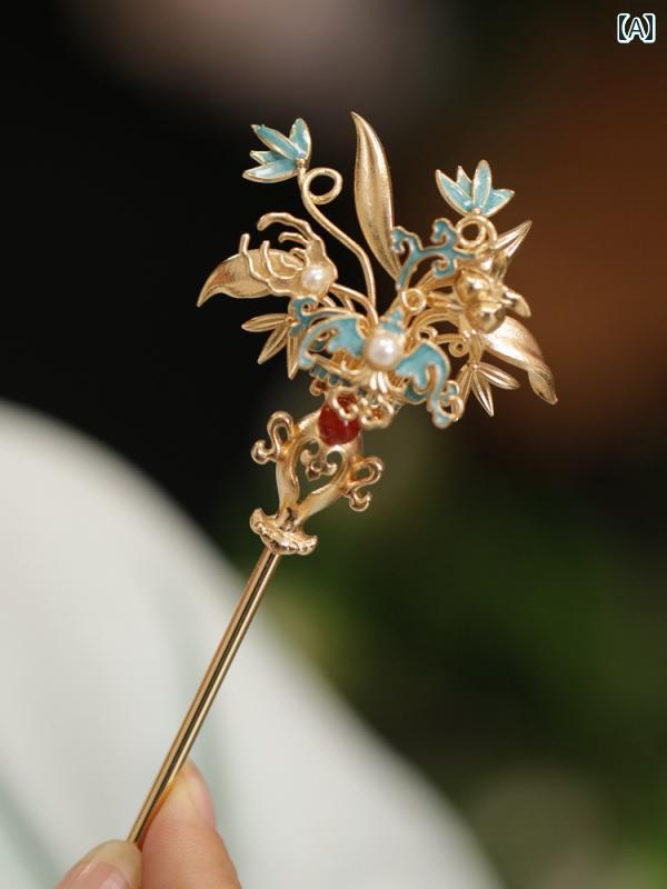レディース かんざし 髪飾り エレガント 上品 大人かわいい ドレス 着物 花 上品 豪華感 美しい 伝統 ヘアピン 和装 ファッション