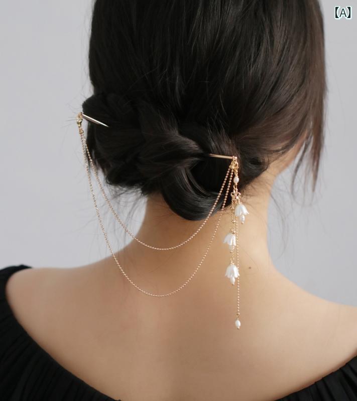 アクセサリー レディース 簪 タッセル 合金 金メッキ 銀メッキ ヘアピン 伝統 着物 髪飾り 上品 美しい 華やか 和装 ゴージャス 花 豪華感 上品 エレガント｜セキュアデポ