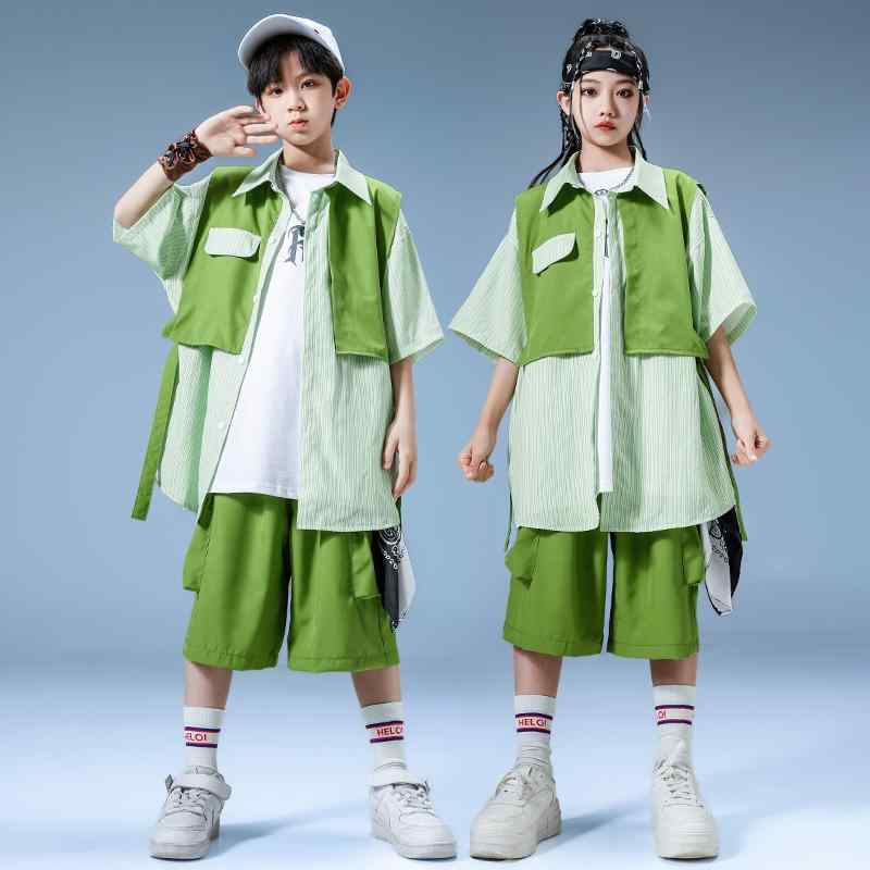 子供服 女の子 男の子 シャツ Tシャツ ショートパンツ コスチューム バンド ダンス ヒップホップ ストリート系 パフォーマンス 衣装 セットアップ クール かっこいい キッズ