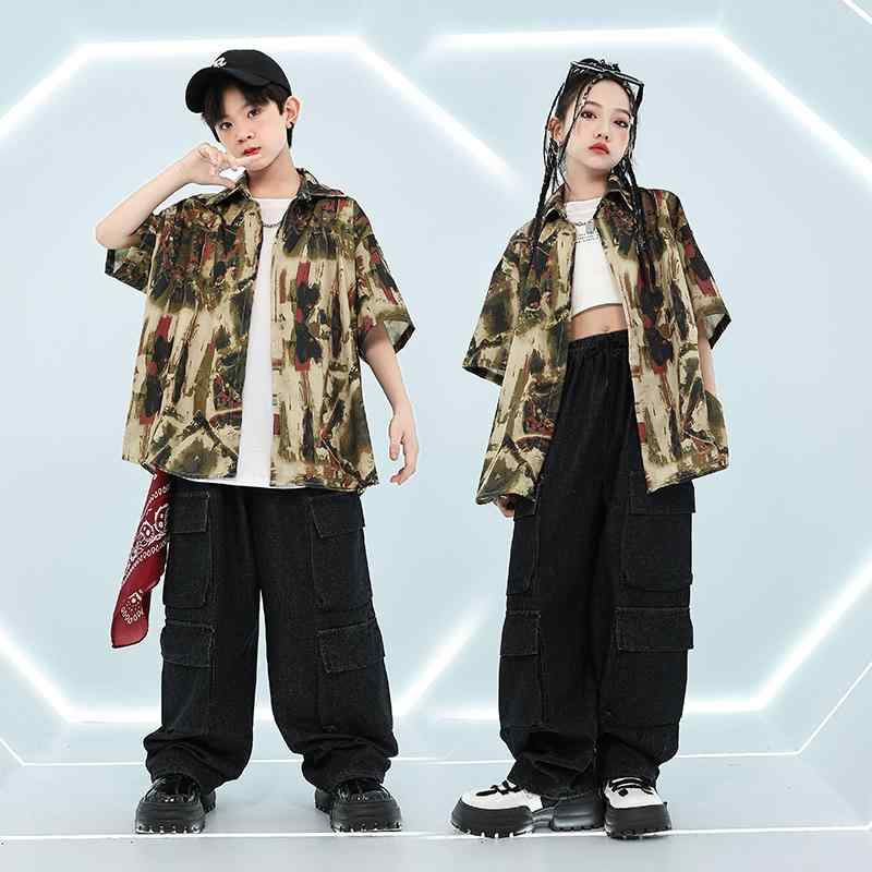 子供服 女の子 男の子 シャツ タンクトップ へそ出し パンツ コスチューム バンド ダンス ヒップホップ ストリート系 パフォーマンス 衣装 セットアップ クール かっこいい キッズ 7,726円
