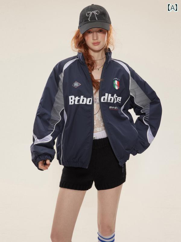 ジャケット レディース 冬 シック ポケット ストリート 韓国 ファッション アウター スポーティー アスレジャー アウトドア ジッパー ロゴ入り トレンド｜セキュアデポ 9,113円