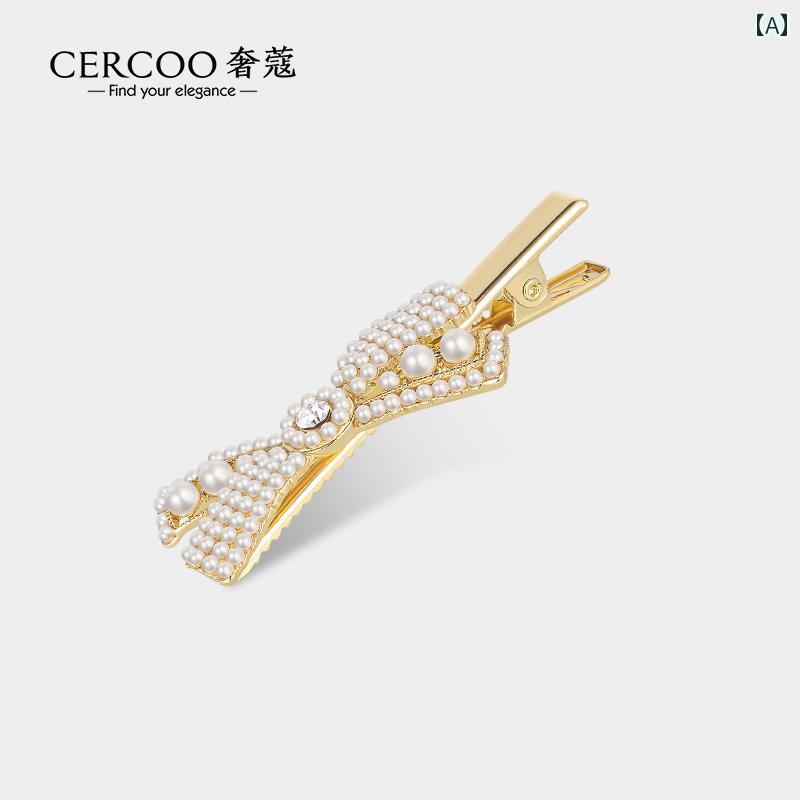 ヘアアクセサリー パール クリップ 髪飾り リボン レディース ピン シンプル レトロ エレガント 上品 大人っぽい きれいめ フェミニン