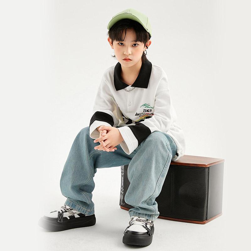 ダンス キッズ 衣装 ヒップホップ ジャズダンス セットアップ 秋冬 デニム 女の子 ボーイズ ストリート 練習着 パフォーマンス ワイドフィット カジュアル
