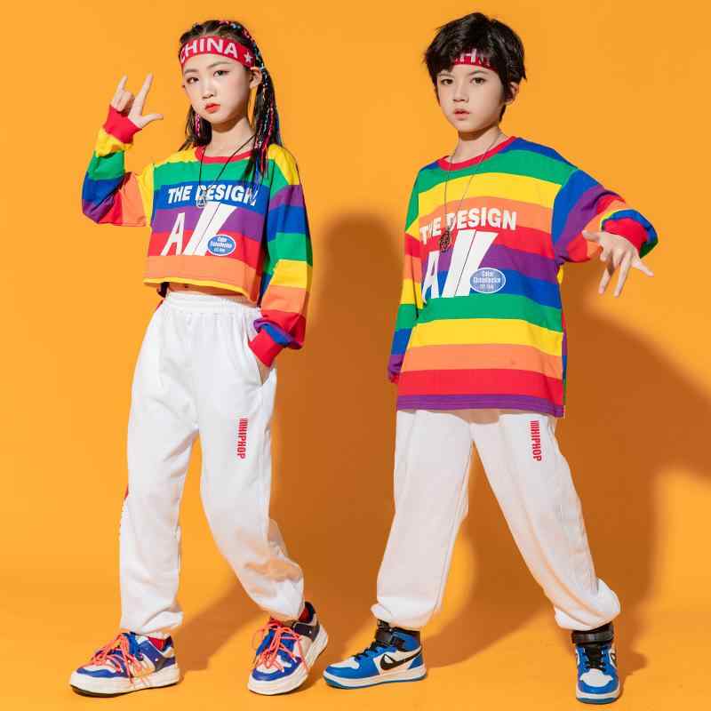 子供服 女の子 男の子 Tシャツ タンクトップ へそ出し パンツ 秋 コスチューム バンド ダンス ヒップホップ ストリート系 パフォーマンス 衣装 クール かっこいい キッズ