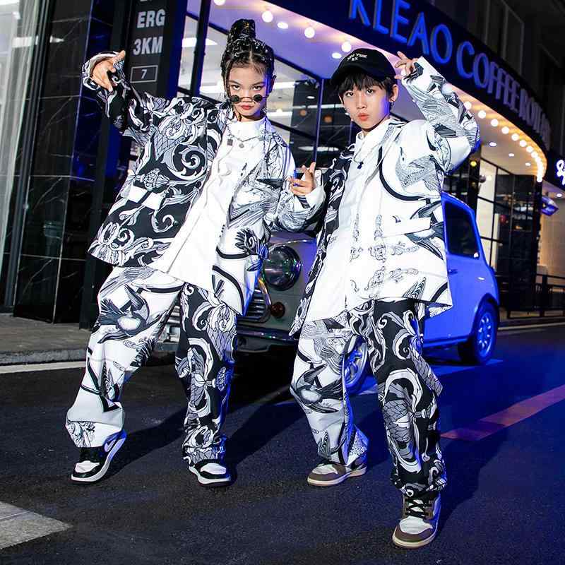 子供服 女の子 男の子 スーツ パンツ チャイナ風 コスチューム バンド ダンス ヒップホップ ストリート系 パフォーマンス 衣装 クール かっこいい キッズ