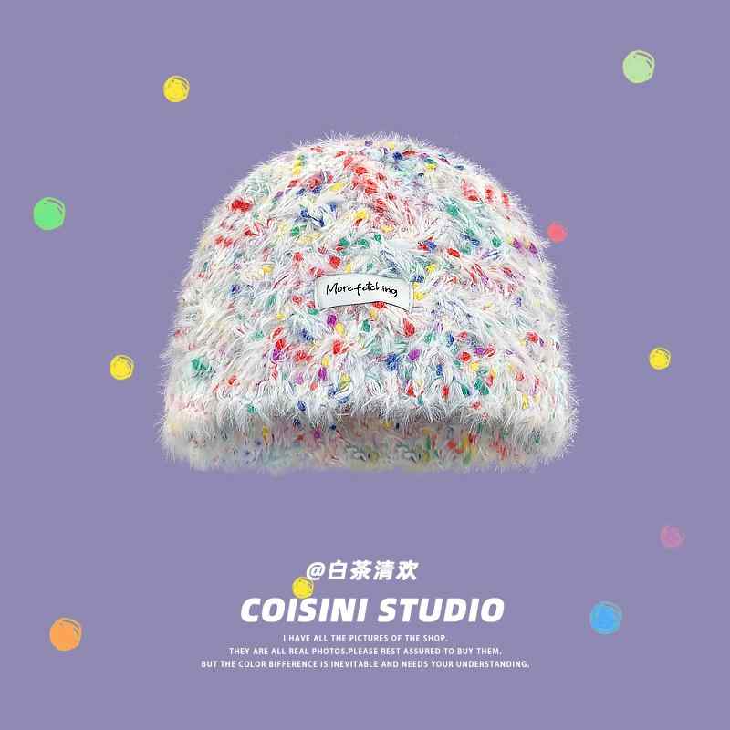 ニット 帽子 ウール おしゃれ ファッション レディース カジュアル 韓国 カラフル 秋冬 レディース 暖かい 防風 防寒 フリーサイズ ユニセックス プレゼント