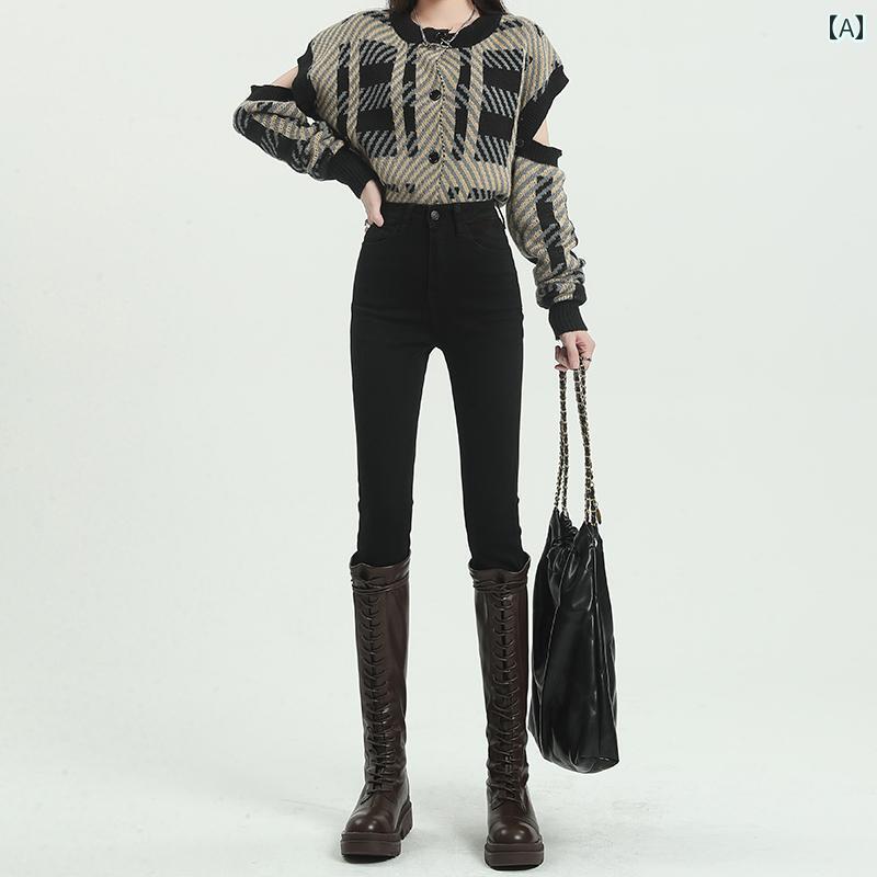 ジーンズズボン下 心地好い レディース 成人女性服 ズボン下 デニム ジーンズ 冬 ご機嫌酉の方角 伸ばすこと タイトフィット