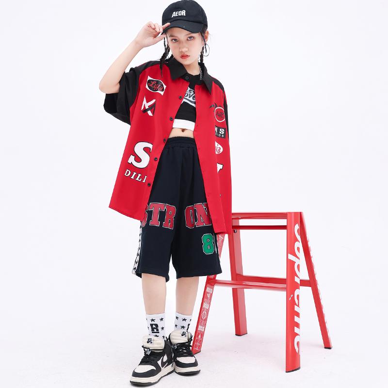 子供服 女の子 男の子 シャツ タンクトップ へそ出し パンツ 春夏 コスチューム バンド ダンス ヒップホップ ストリート系 パフォーマンス 衣装 クール かっこいい キッズ