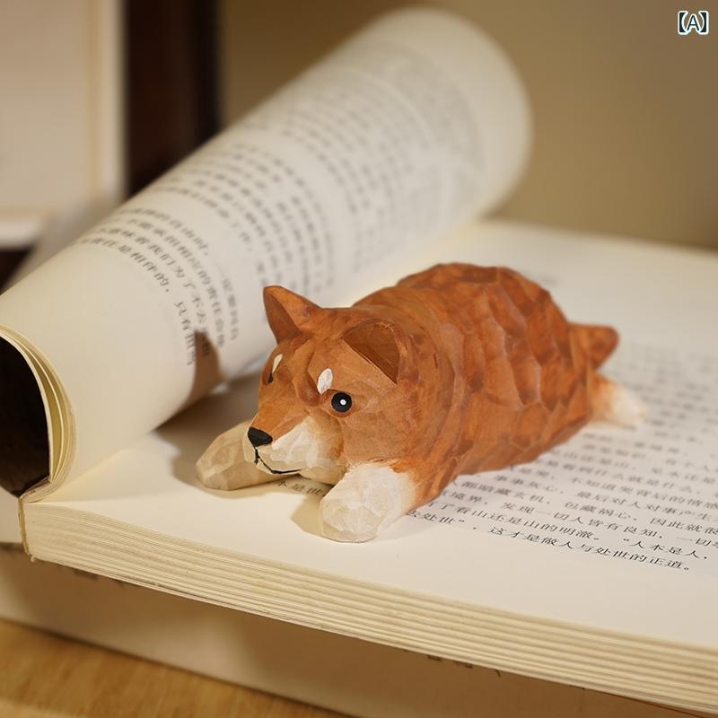 秋田犬 ぽっちゃり 木彫り 小物 置物 かわいい 動物 卓上 飾り アニマル ミニチュア デコレーション インテリア