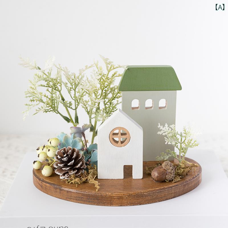 ハウス レトロ マイクロ 風景 装飾品 デスクトップ フォレスト ホーム エントランス キャビネット クリスマス 装飾 インテリア