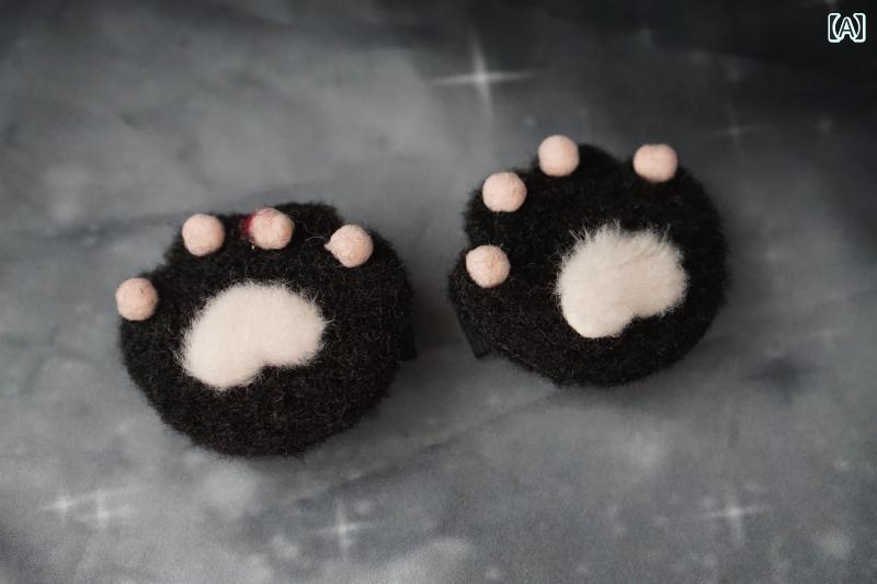 装飾品 ヘアピン ヘアクリップ ヘアアクセサリー コスプレ キュート 個性 ゴスロリ 地雷 かわいい 髪飾り 猫 モチーフ ダーク