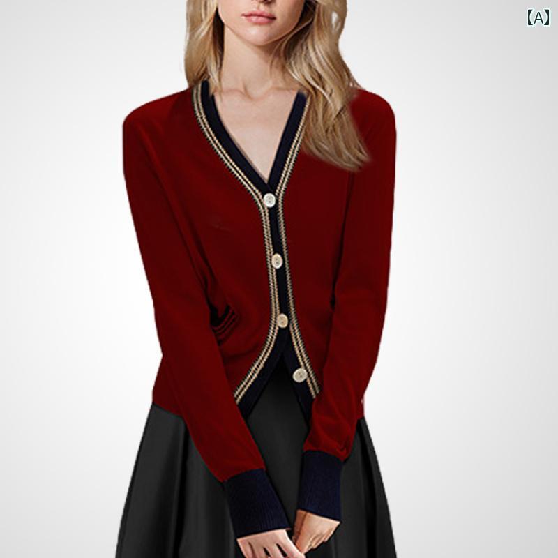 レディース ファッション 秋服 レトロ 西洋 ニット カーディガン セットアップ モダン 婦人服 エレガント カジュアル おしゃれ