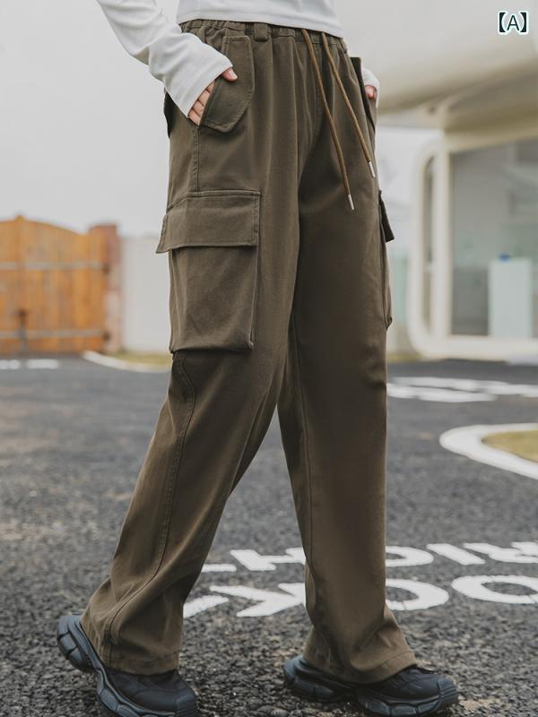 女の子 パンツ カジュアルパンツ ストレートパンツ ゆったり 春秋 ベーシック シンプル 通学 レジャー 休日 女の子 レディース