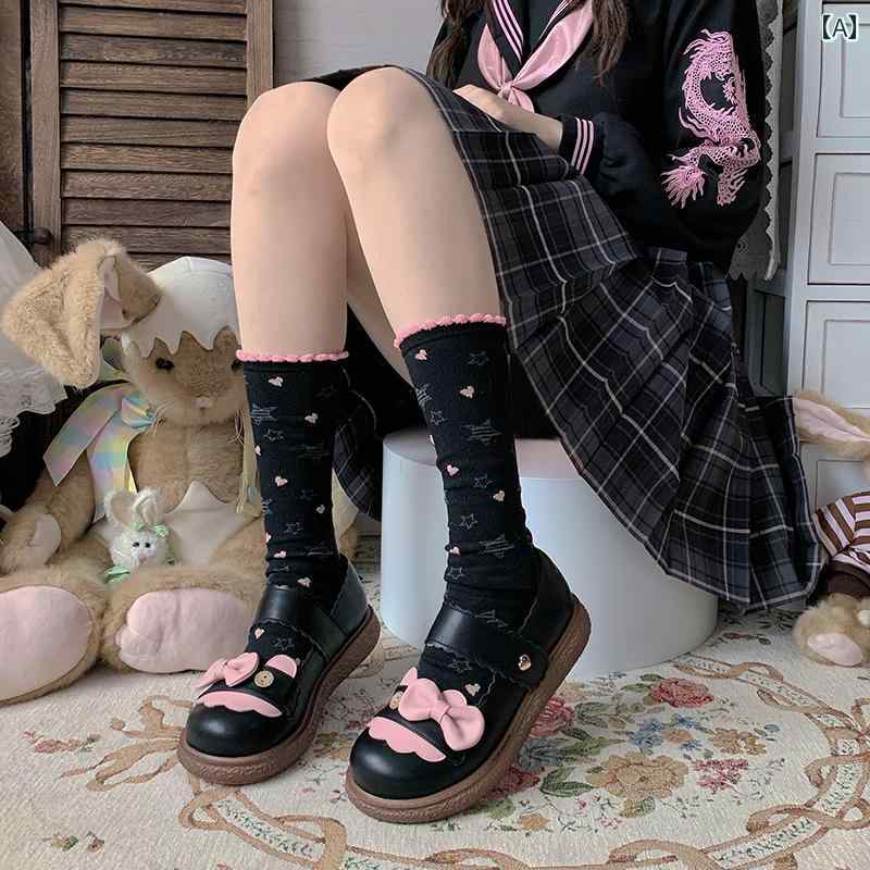 ロリータ シューズ レディース PUなめし革 ラウンドトゥ 厚 靴 ガーリー 心地よい 個人的特徴 教え子風 可愛らしい 教え子