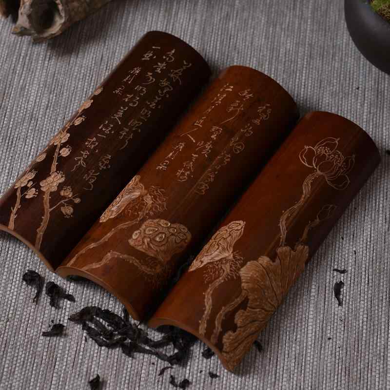 茶道具 茶葉置き ティースプーン シャベル 食器 手彫り 雑貨 小物 装飾品 配膳品 道具 レトロ